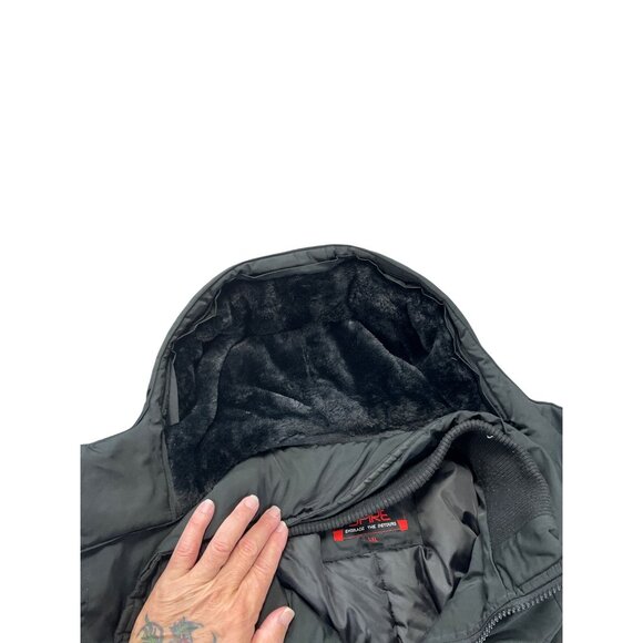Spire Mens Black faux fur Hooded Winter Parka heavy winter coat 5XL SKU 9338 - Picture 12 of 16